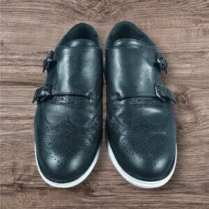 Cole Haan Oxford Wingtip Shoes Womens Size 9B Black Leather Buckle Casual